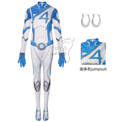 Rivals Fantastic Fourth Susan Storm Cosplay Women Men Jumpsuit Costume Invisible Lady Fantastic Disguise Halloween Carnival Suit